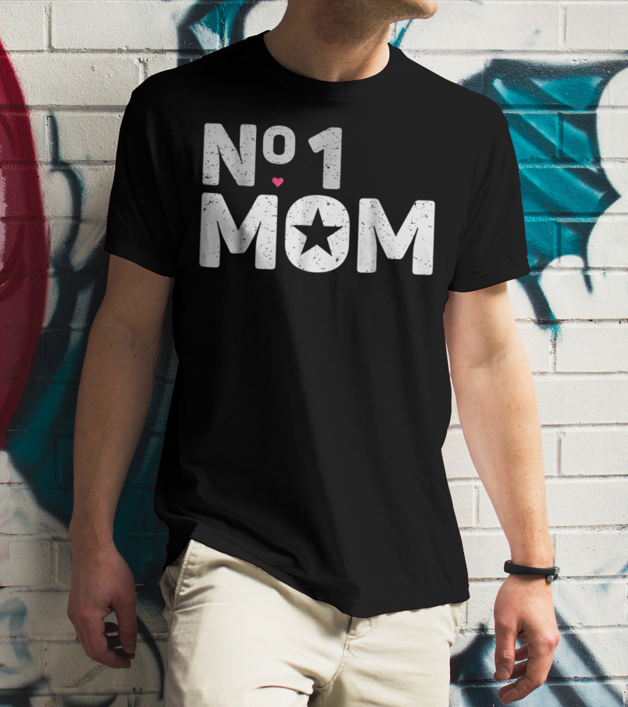 NO 1 Mom Star Heart T-Shirt