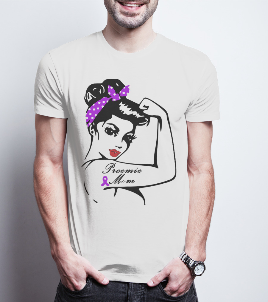 Preemie Mom Strong Rosie Purple T-Shirt