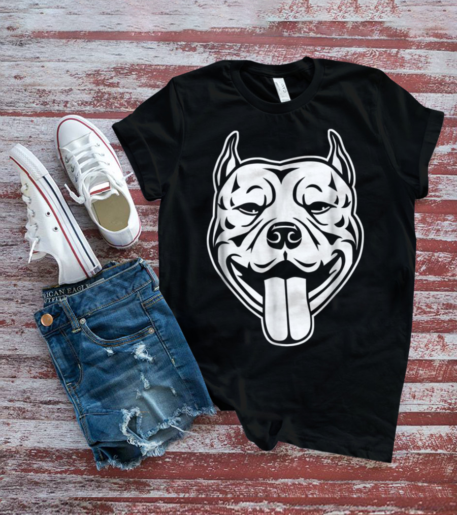 Pitbull Terrier Head For Pittie Moms Dads Kids43 T-Shirt