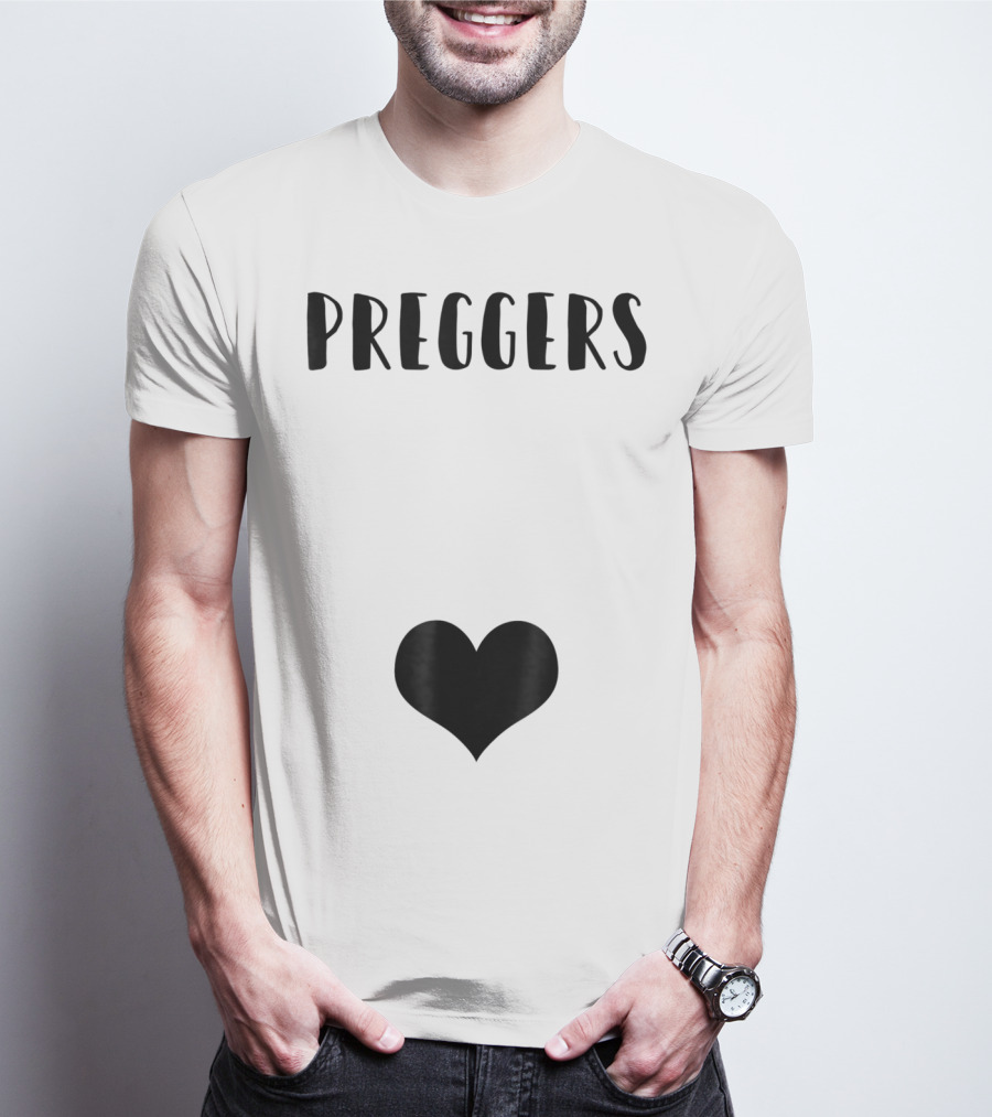 Preggers Announce Baby Prego Mom Heart Idea46 T-Shirt