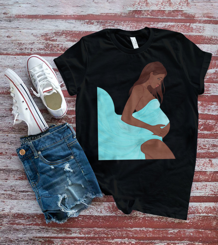 Pregnancy Black Girl Magic African Queen Mom57 T-Shirt