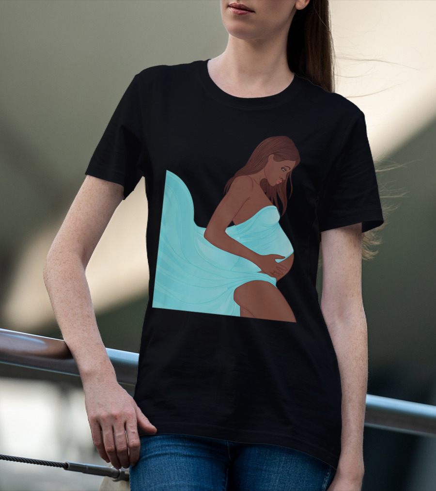 Pregnancy Black Girl Magic African Queen Mom57 T-Shirt