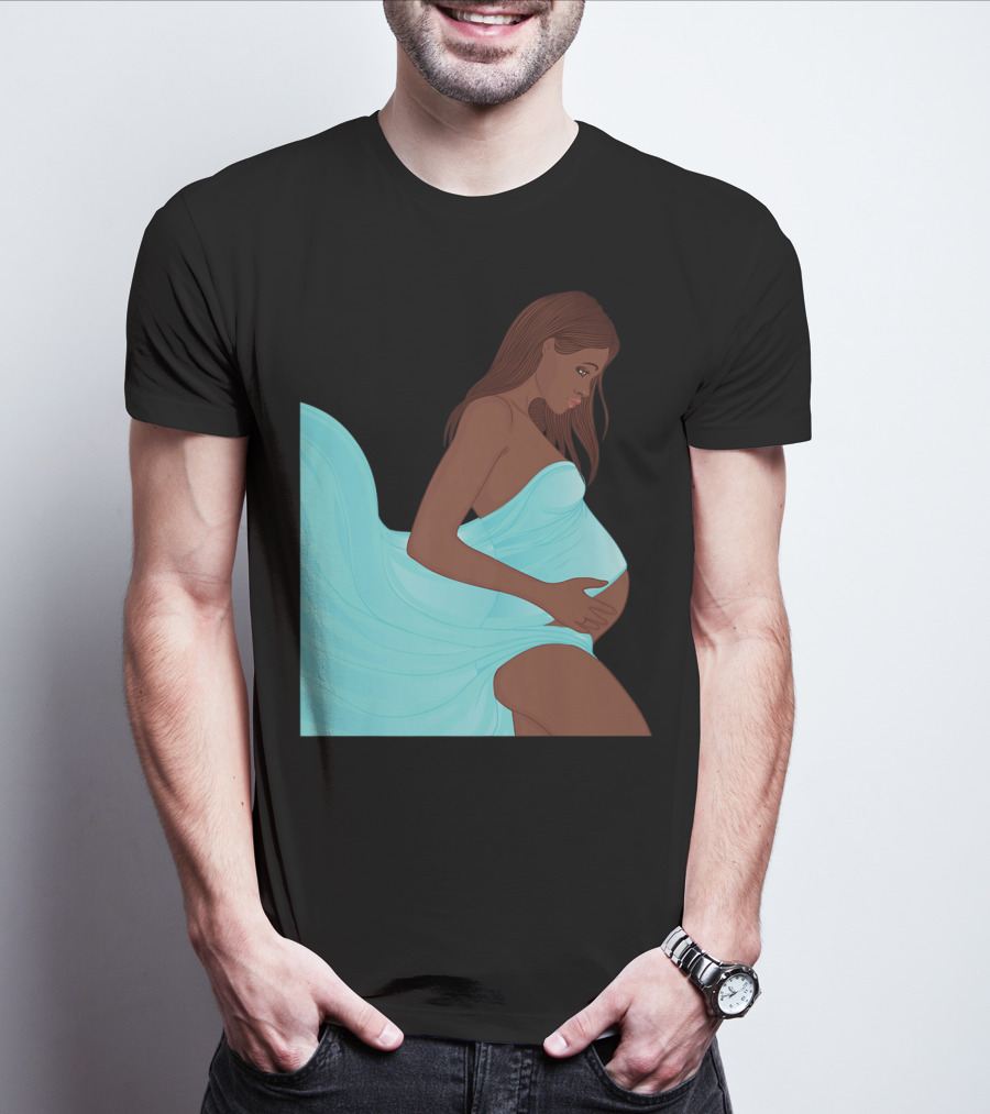 Pregnancy Black Girl Magic African Queen Mom57 T-Shirt