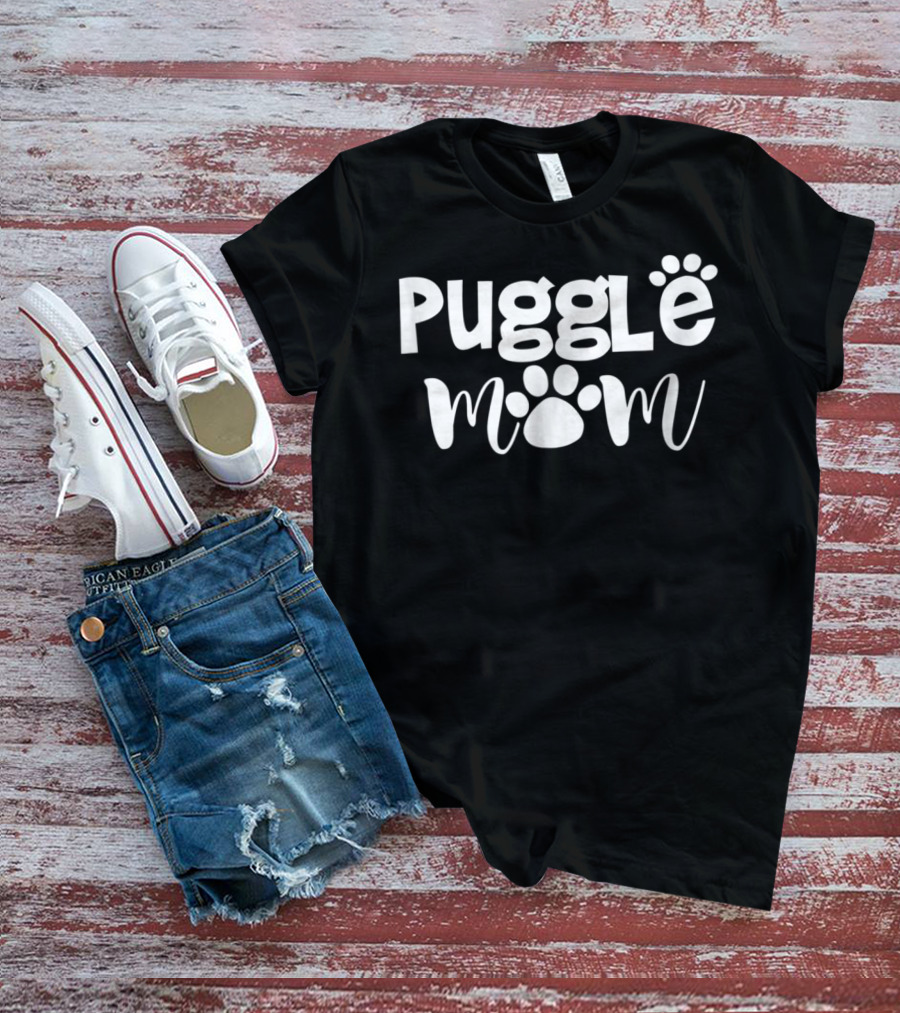 Puggle Mom Paw Prints T-Shirt