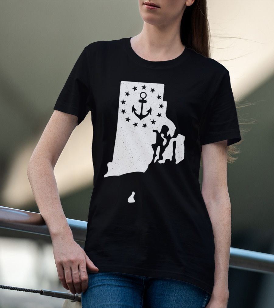 Rhode Island Anchor Independence With Stars T-Shirt