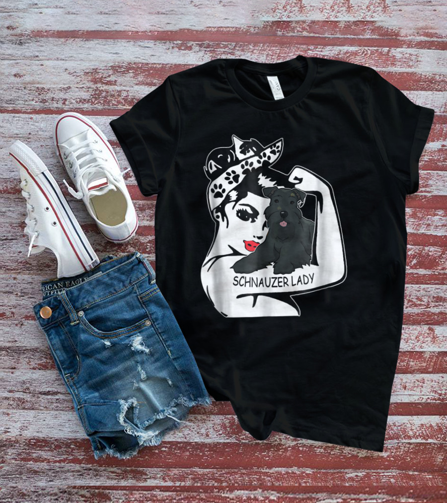 Schnauzer Strong Lady Mom Funny Birthday T-Shirt