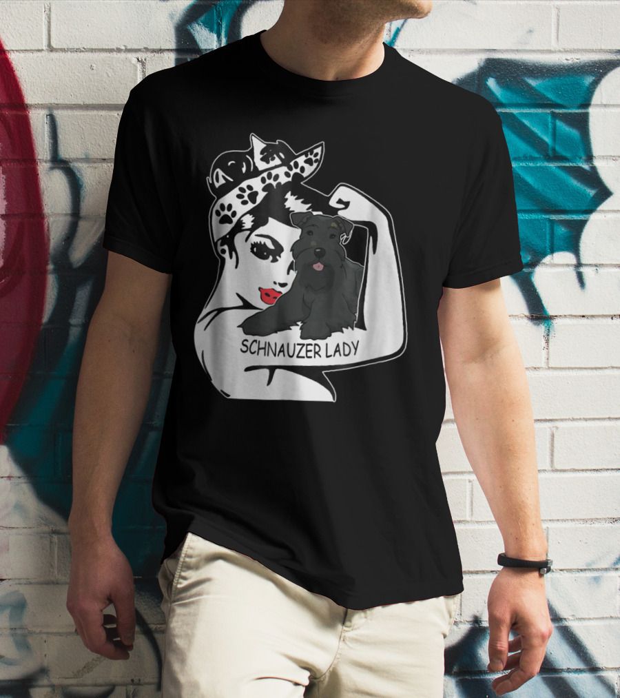 Schnauzer Strong Lady Mom Funny Birthday T-Shirt