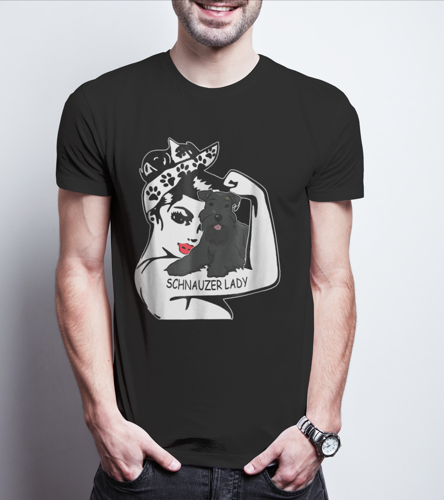 Schnauzer Strong Lady Mom Funny Birthday T-Shirt