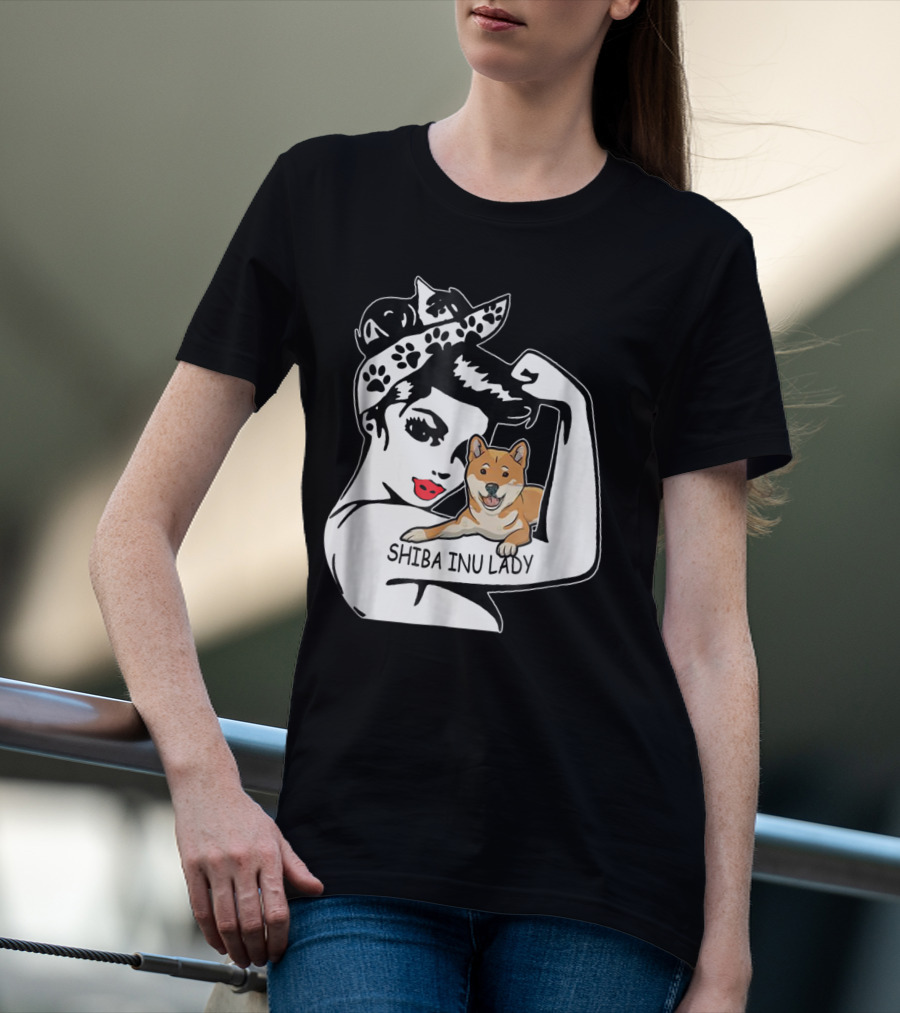 Shiba Inu Lady Strong Mom Birthday Funny T-Shirt