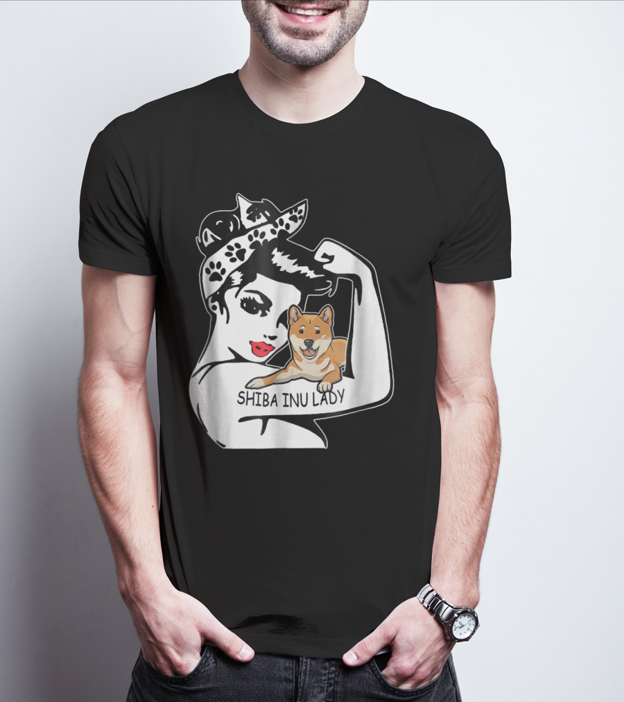 Shiba Inu Lady Strong Mom Birthday Funny T-Shirt