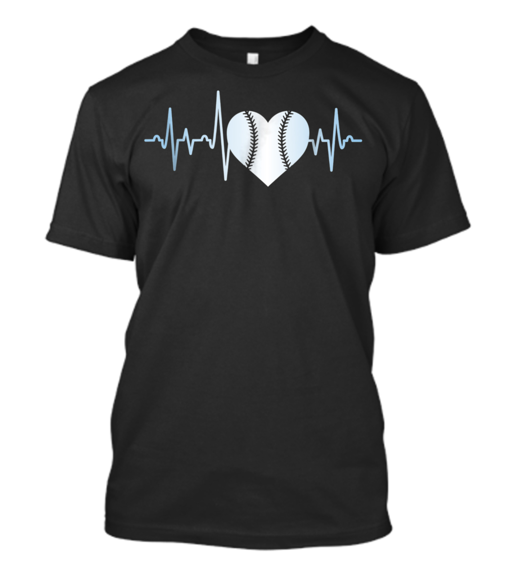 Softball Player Heartbeat Stitch Heart Shape T-Shirt
