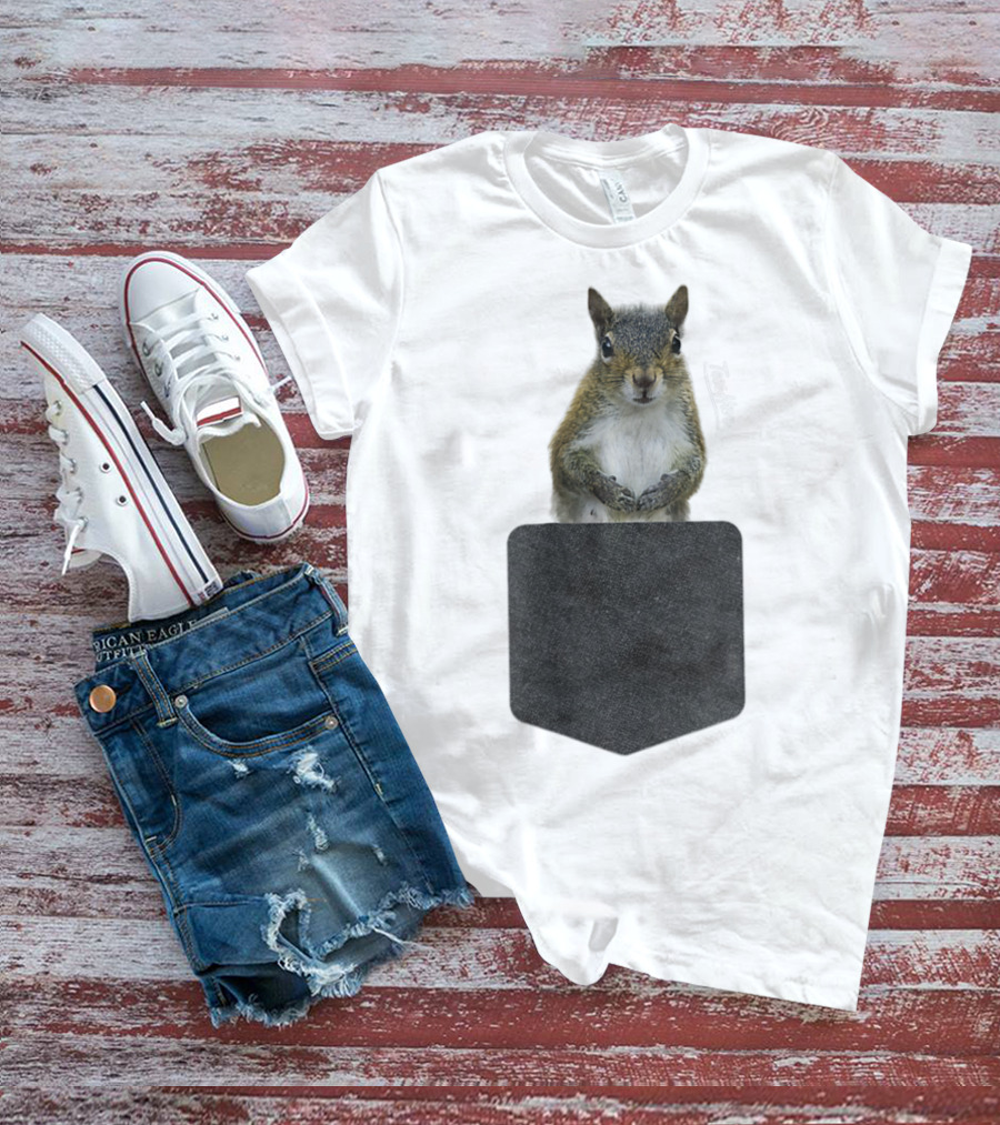 Squirrel Pocket Squirrel Mom Funny Squirrel Lover Teeshirt T-Shirt