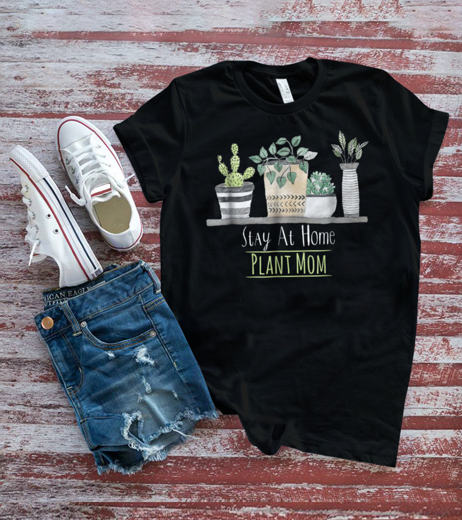 Stay At Home Plant Mom Funny Farmer Indoor Greenery术 T-Shirt