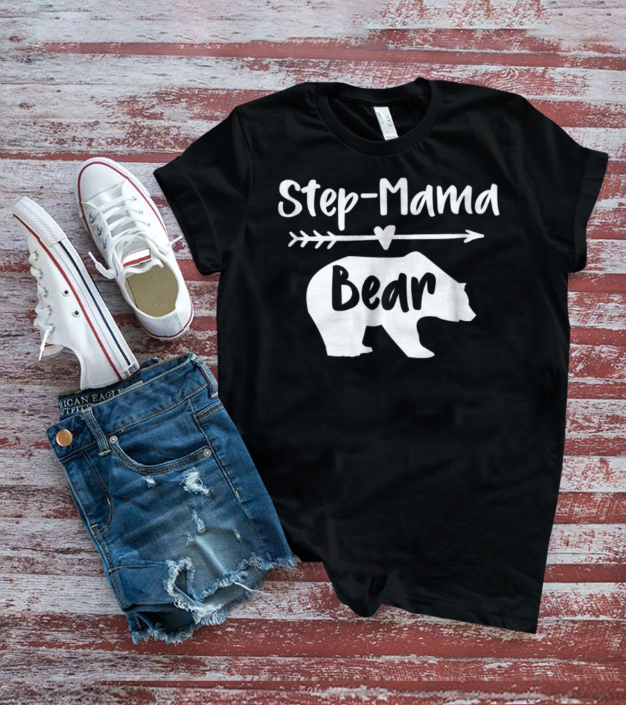 Step-Mama Bear Heart Arrow Bear T-Shirt