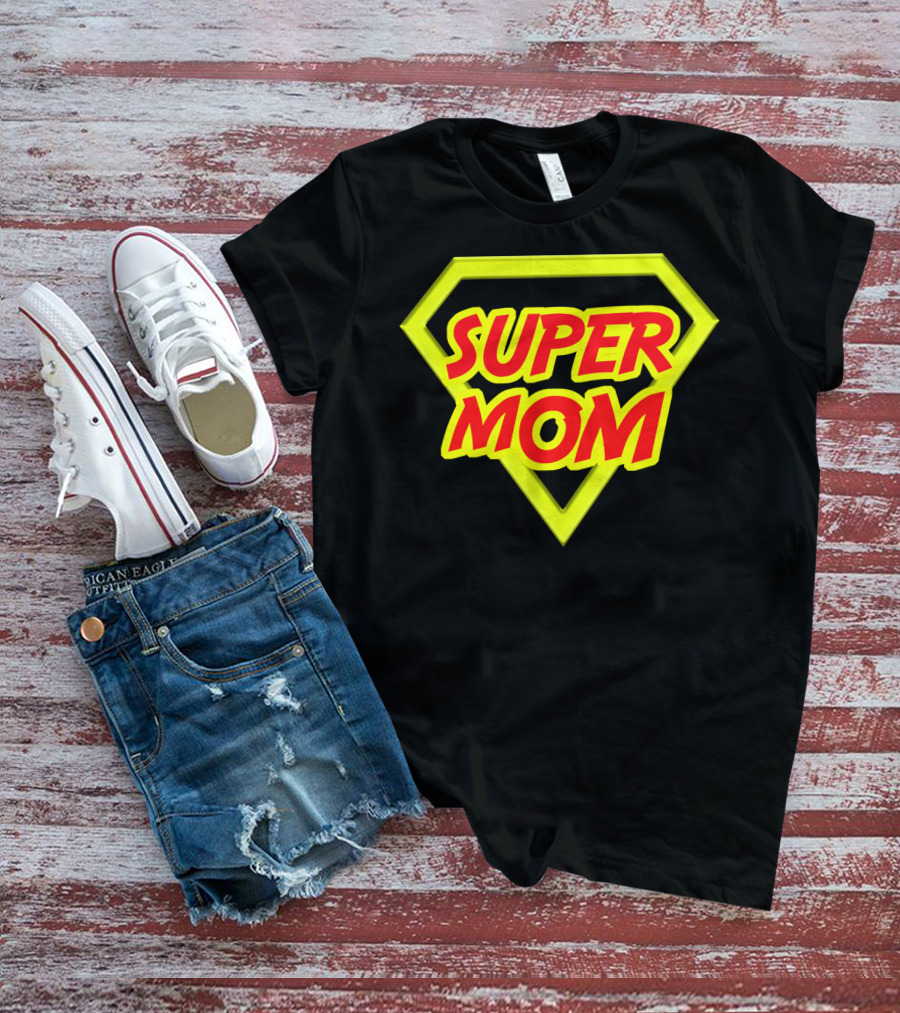 Super Mom Hero Emblem T-Shirt