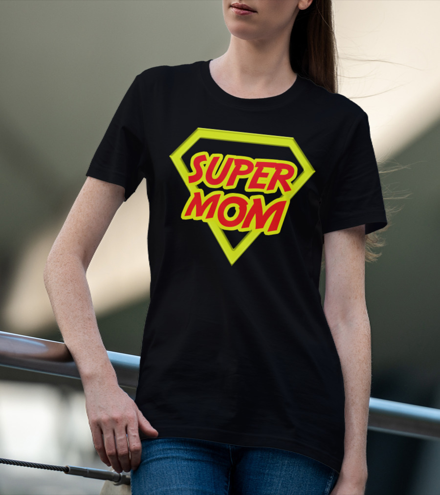 Super Mom Hero Emblem T-Shirt