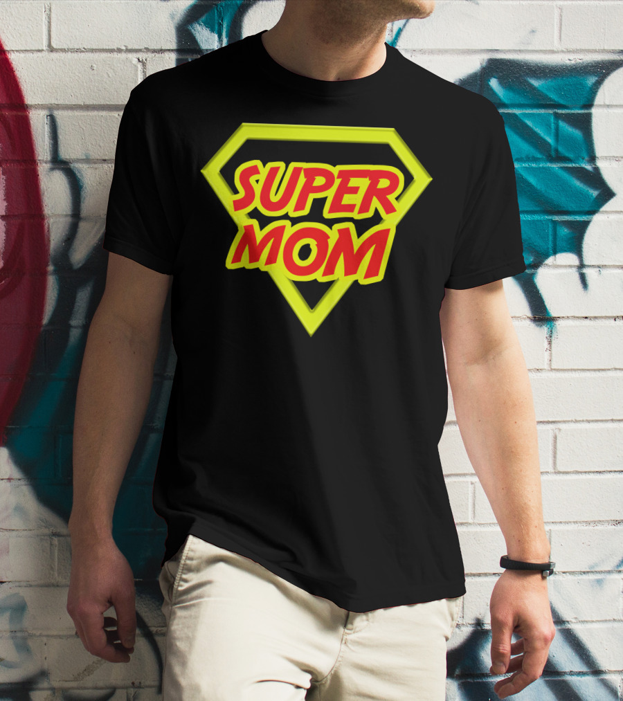 Super Mom Hero Emblem T-Shirt