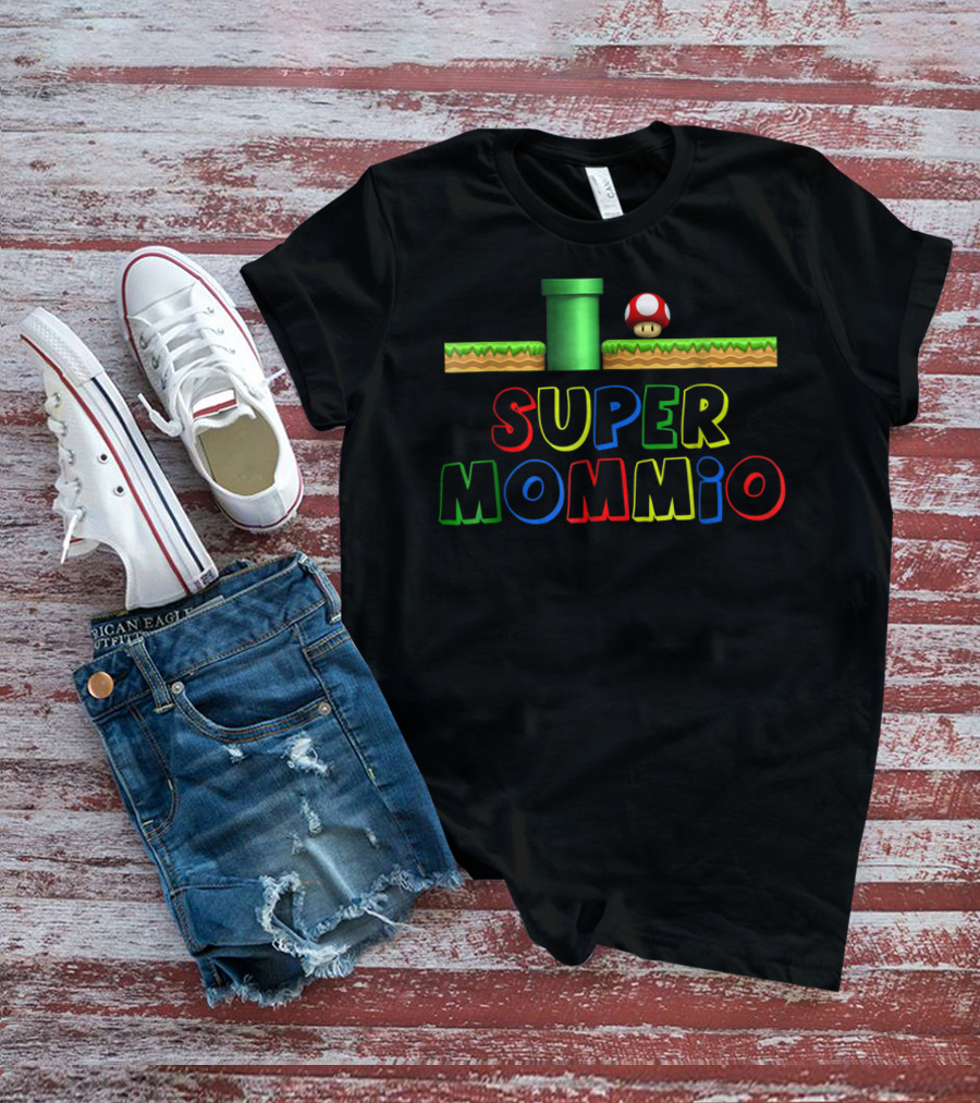 Super Mommio Gamer Mom Mario Mushroom Inspired T-Shirt