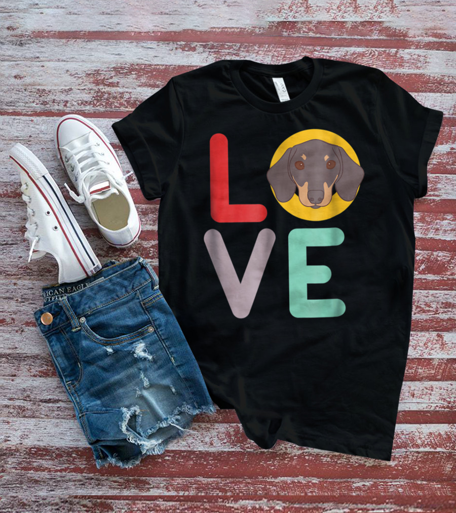 Love Dachshund Dog Animal Lover Puppies Mom Dad20 T-Shirt