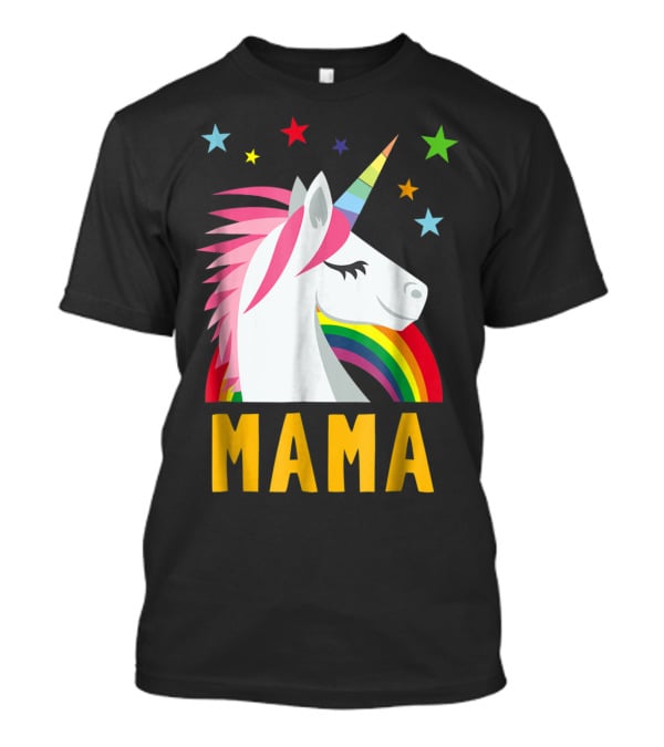 Mama Unicorn Rainbow Star Lovers T-Shirt