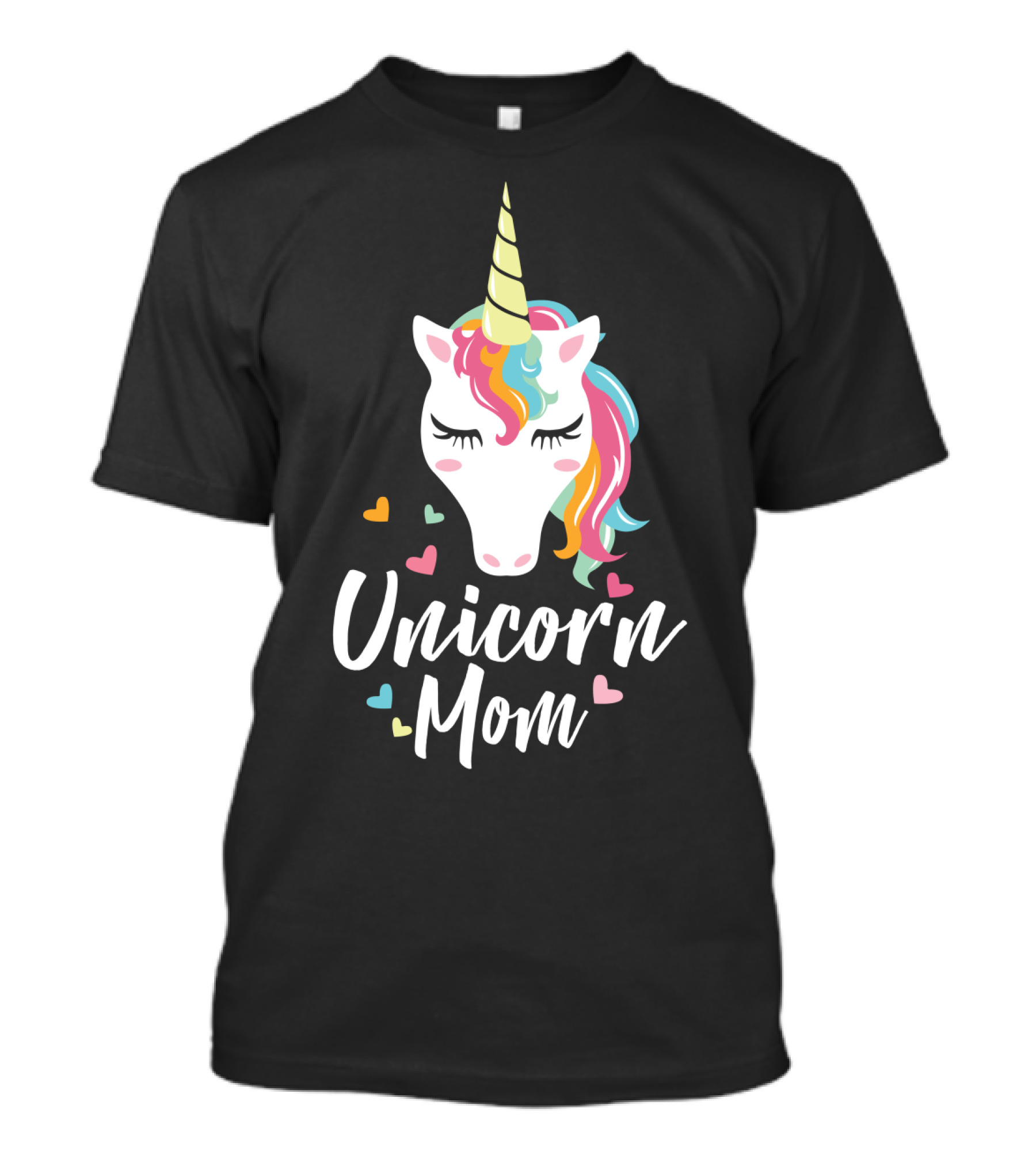 Unicorn Mom Cute Funny Unicorn Colorful Heart T-Shirt