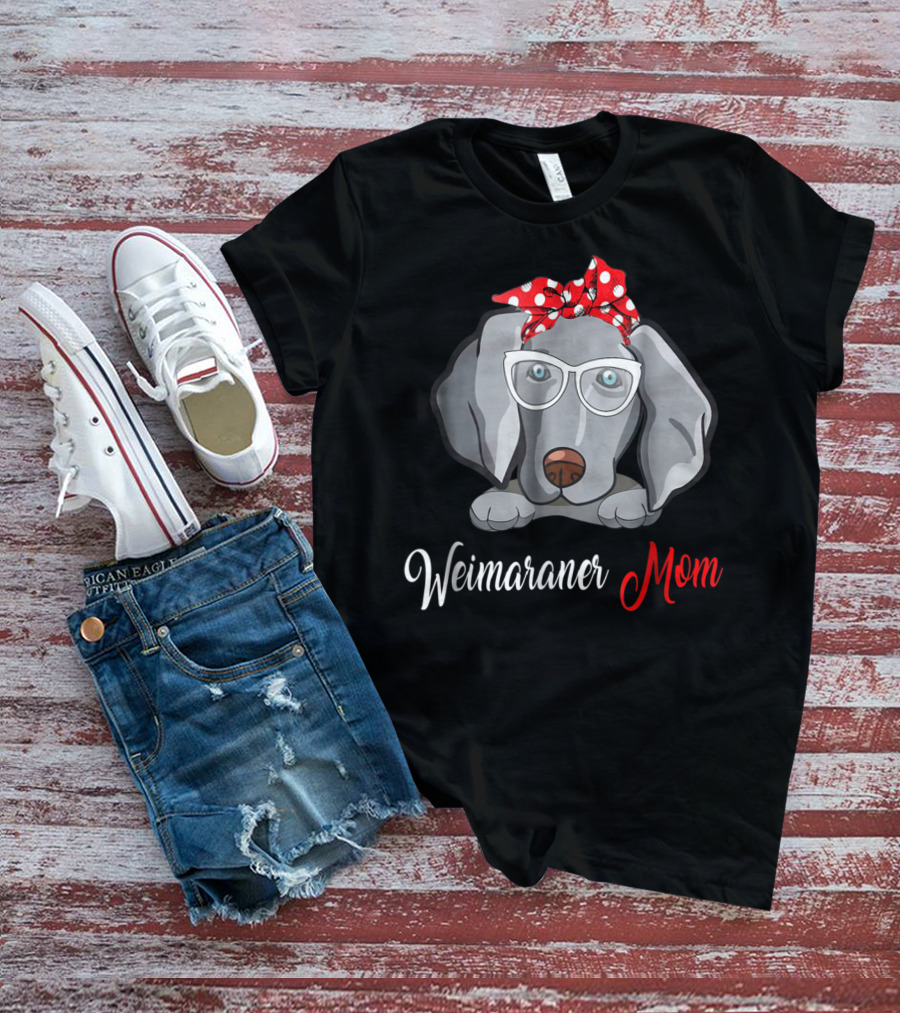 Weimaraner Mom Glasses Polka Dot Birthday T-Shirt