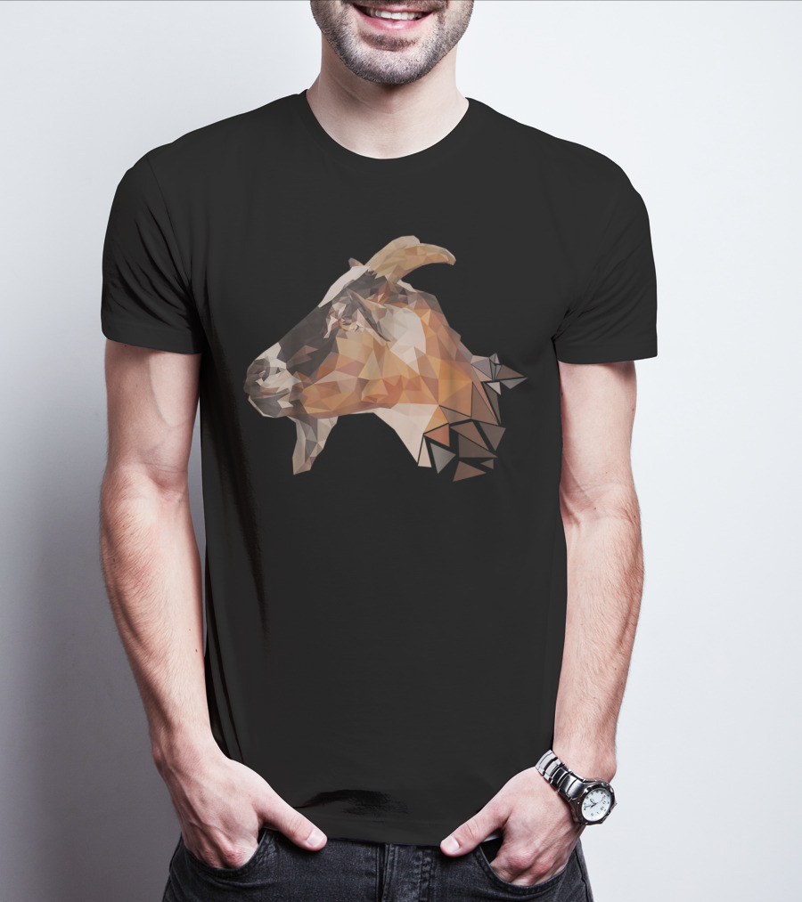Weird Goat Lover Farmers Billy Polygonal Goat T-Shirt