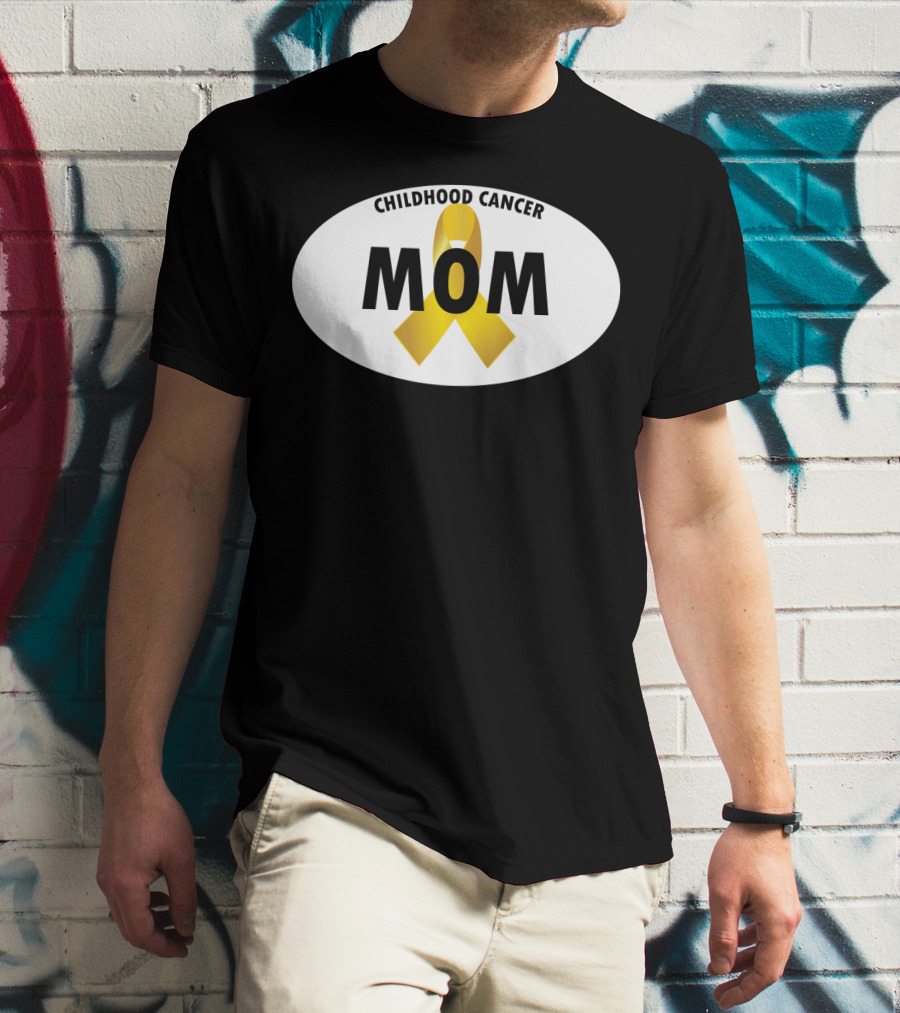 Childhood Cancer Mom Yellow Ribbon Awareness T-Shirt