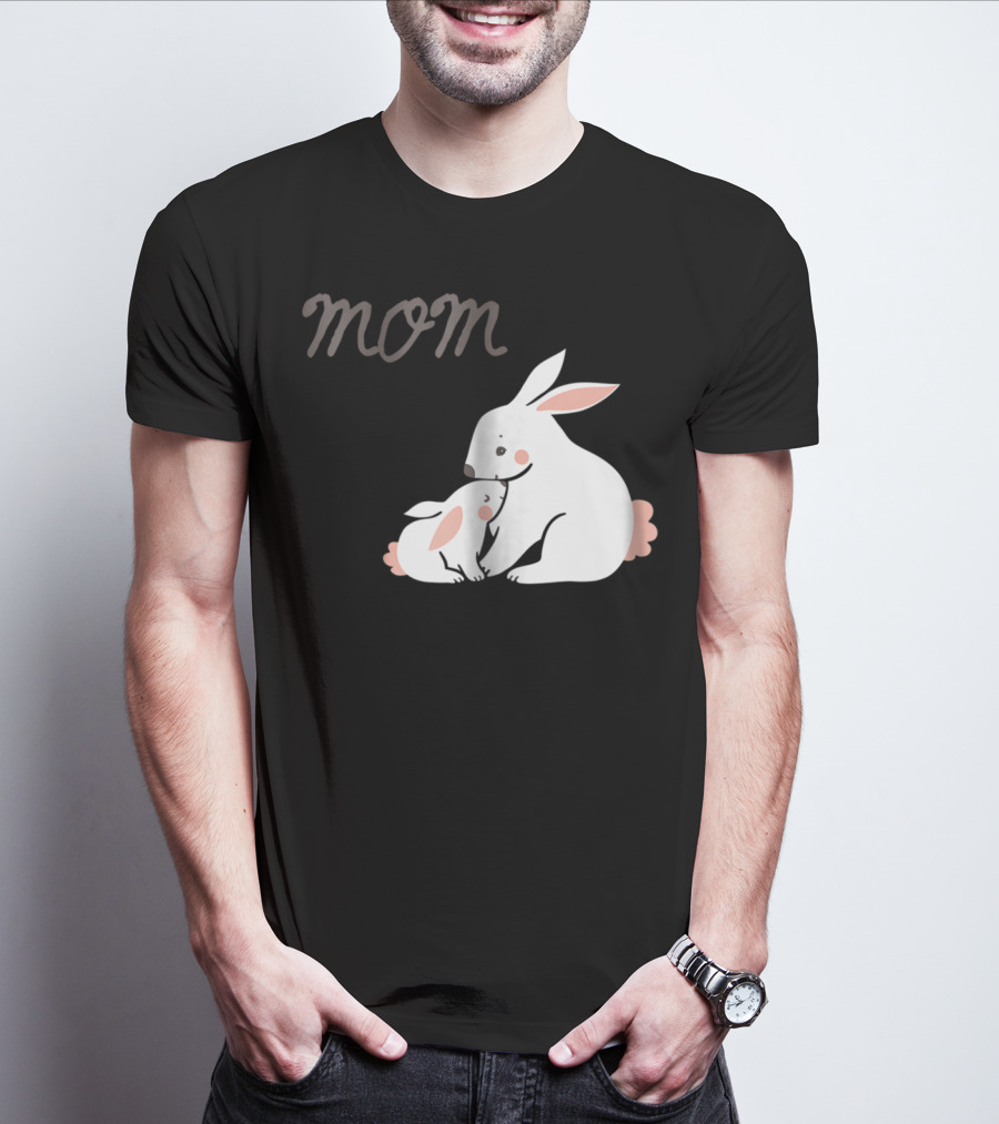 Mom Bunny And Child Hugging T-Shirt