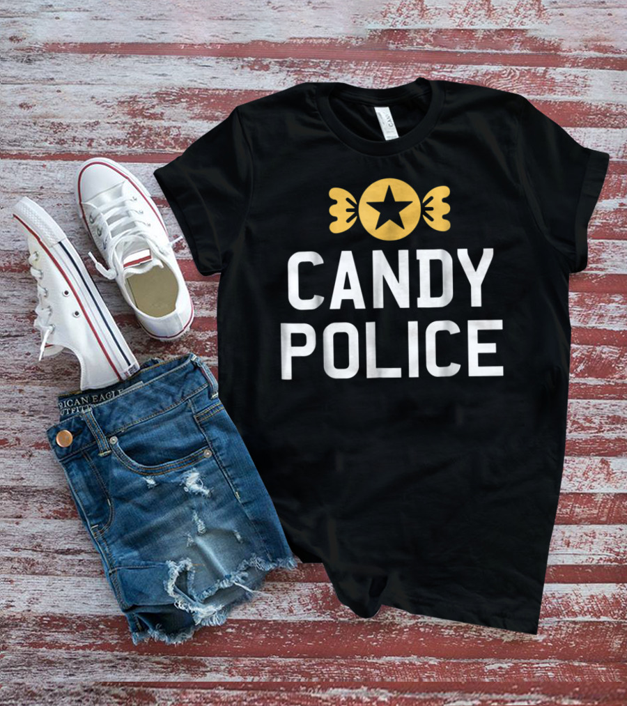 Candy Police Star Badge Halloween Funny T-Shirt