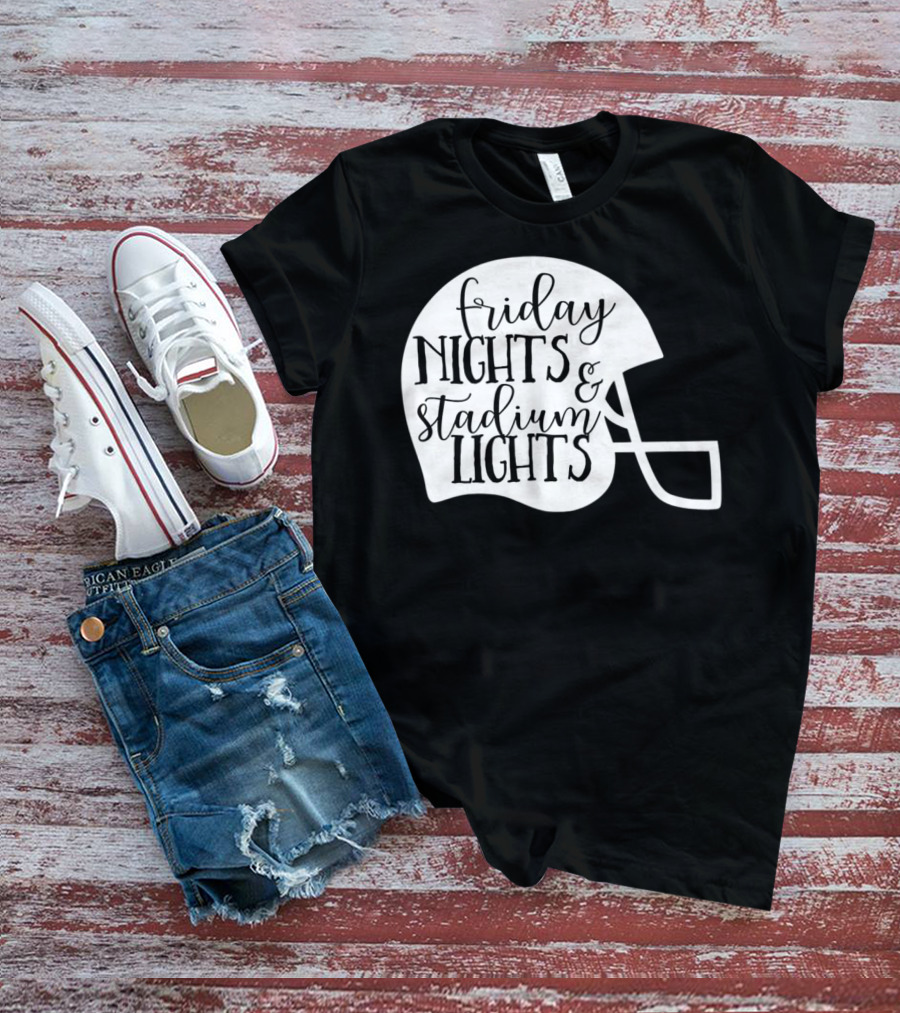 Friday Nights Stadium Lights Football Helmet Mom Mama Fan 3 T-Shirt