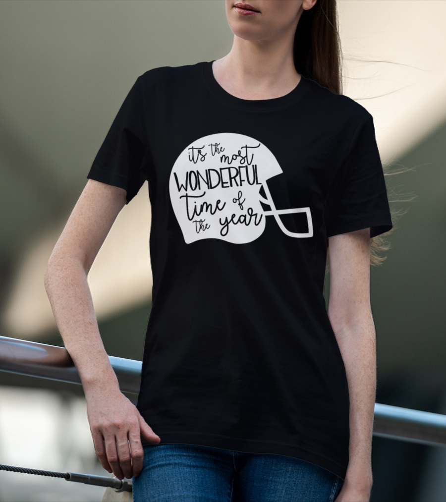 It's The Most Wonderful Time Of The Year Football Helmet Mom Mama Fan4 T-Shirt