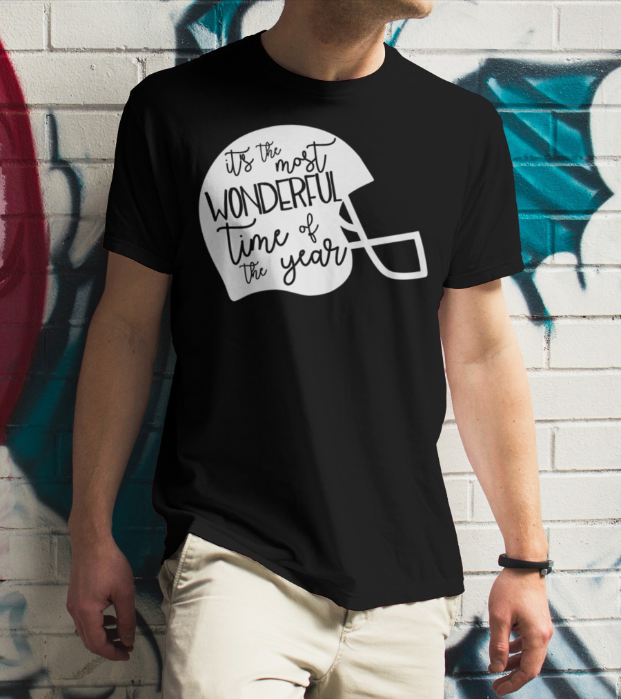 It's The Most Wonderful Time Of The Year Football Helmet Mom Mama Fan4 T-Shirt