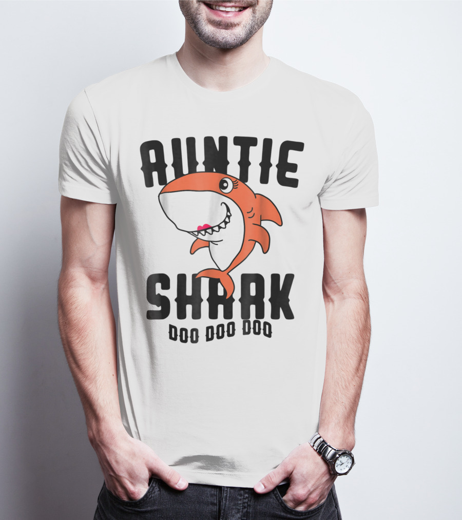 Auntie Shark Doo Doo Doo Mom Grandma Halloween Christmas T-Shirt