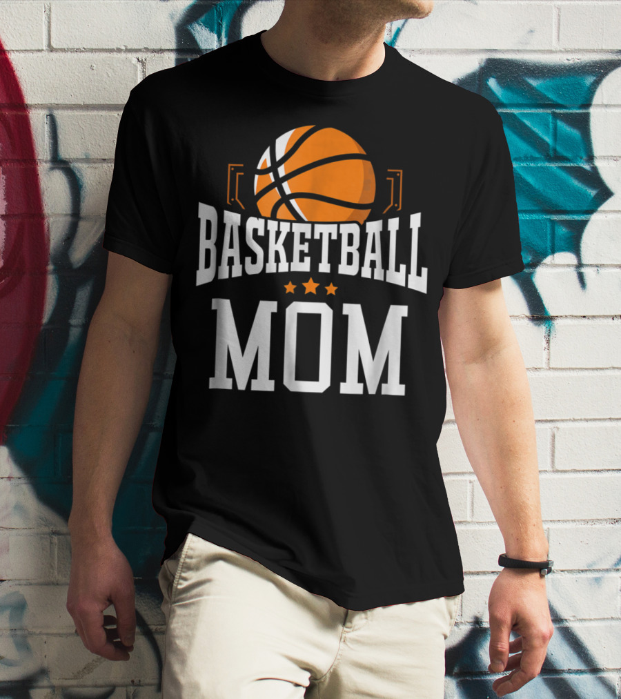 Basketball Mom Stars Hoop Sport T-Shirt