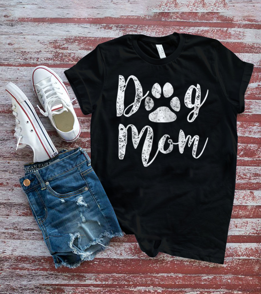 Dog Mom Paw Print For Dog Lovers Cute Mom T-Shirt