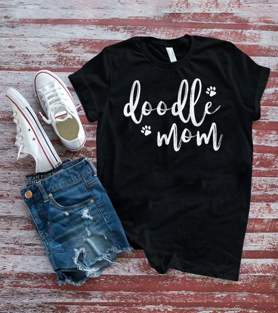 Doodle Mom For Dog Golden Doodle Lovers Paw Print Pullover T-Shirt