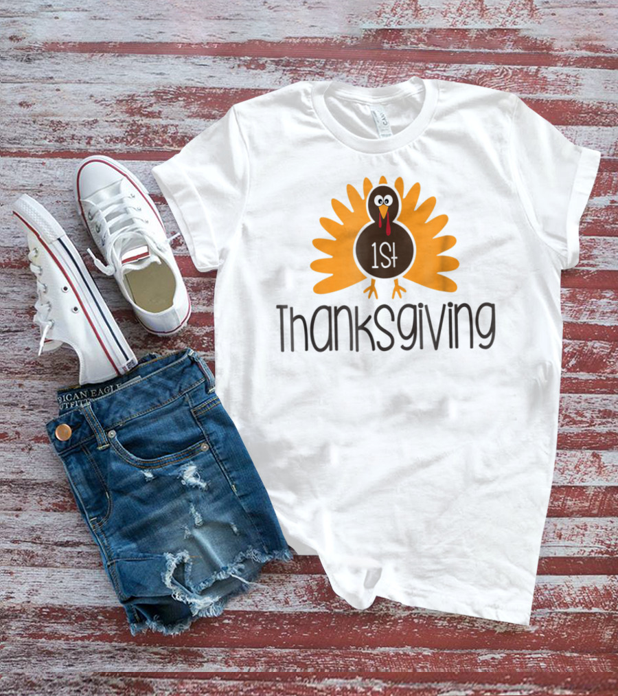 1st Thanksgiving Turkey Pregnant Baby T-Shirt