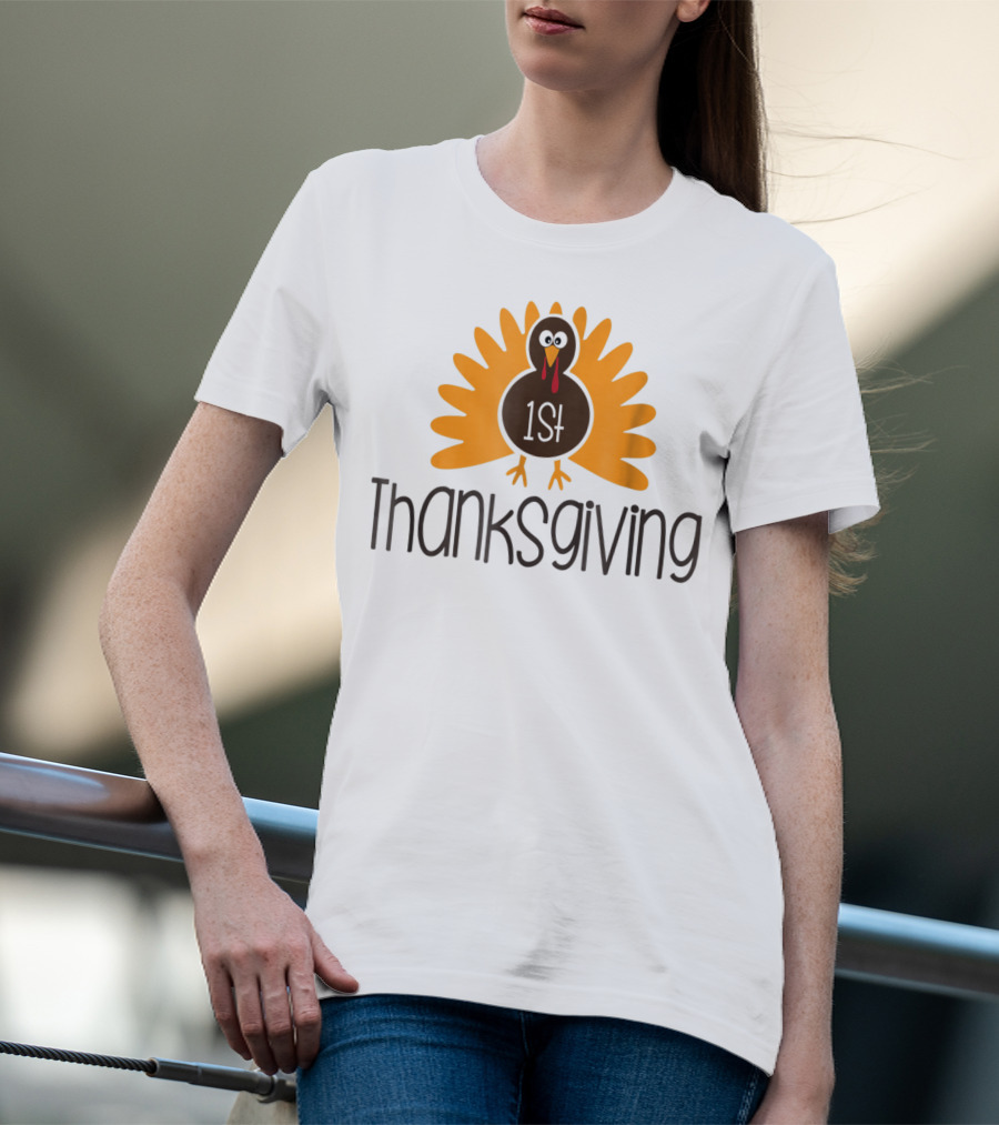 1st Thanksgiving Turkey Pregnant Baby T-Shirt