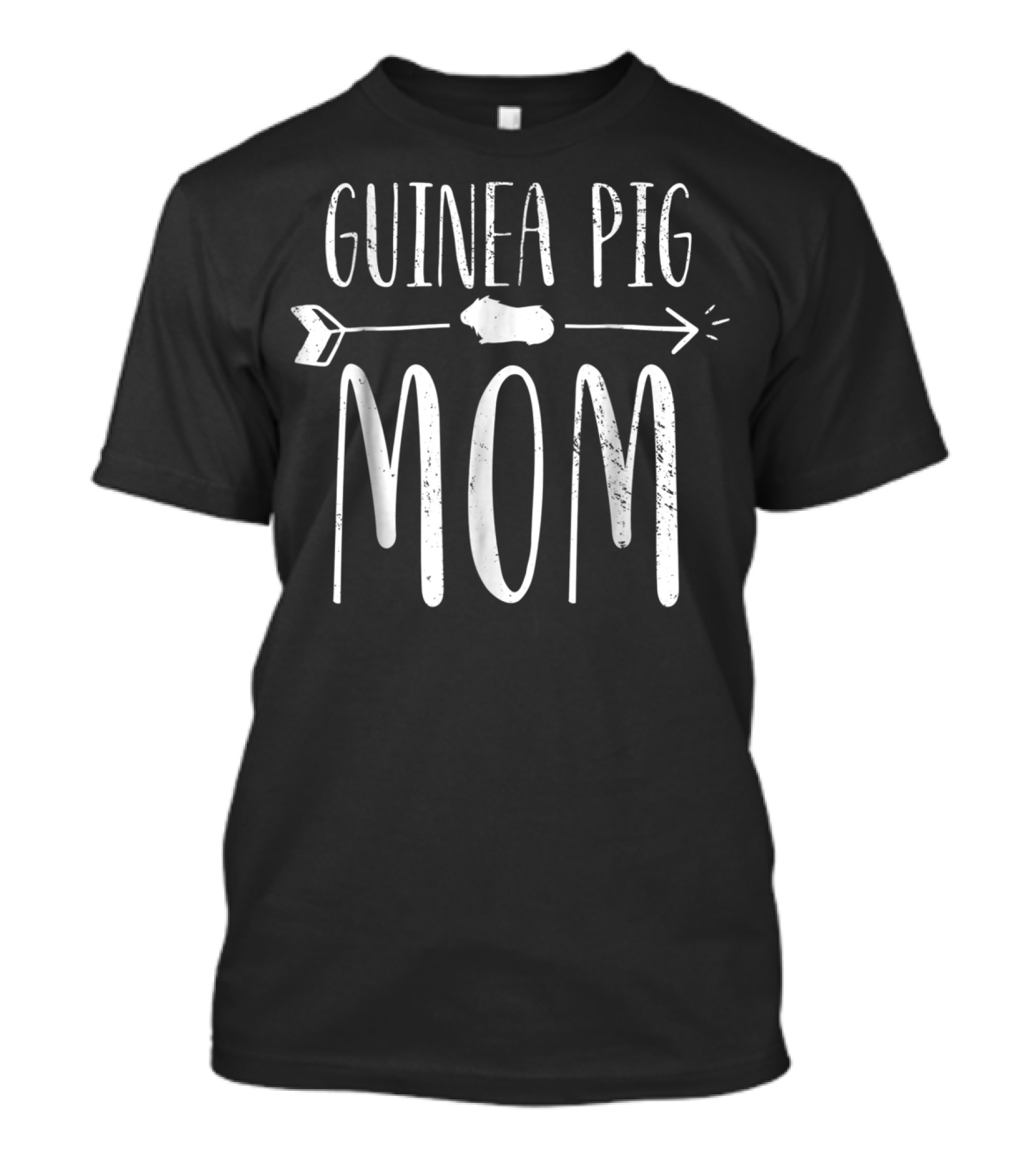 Guinea Pig Mom Cute Pet Owner Arrow Design White T-Shirt