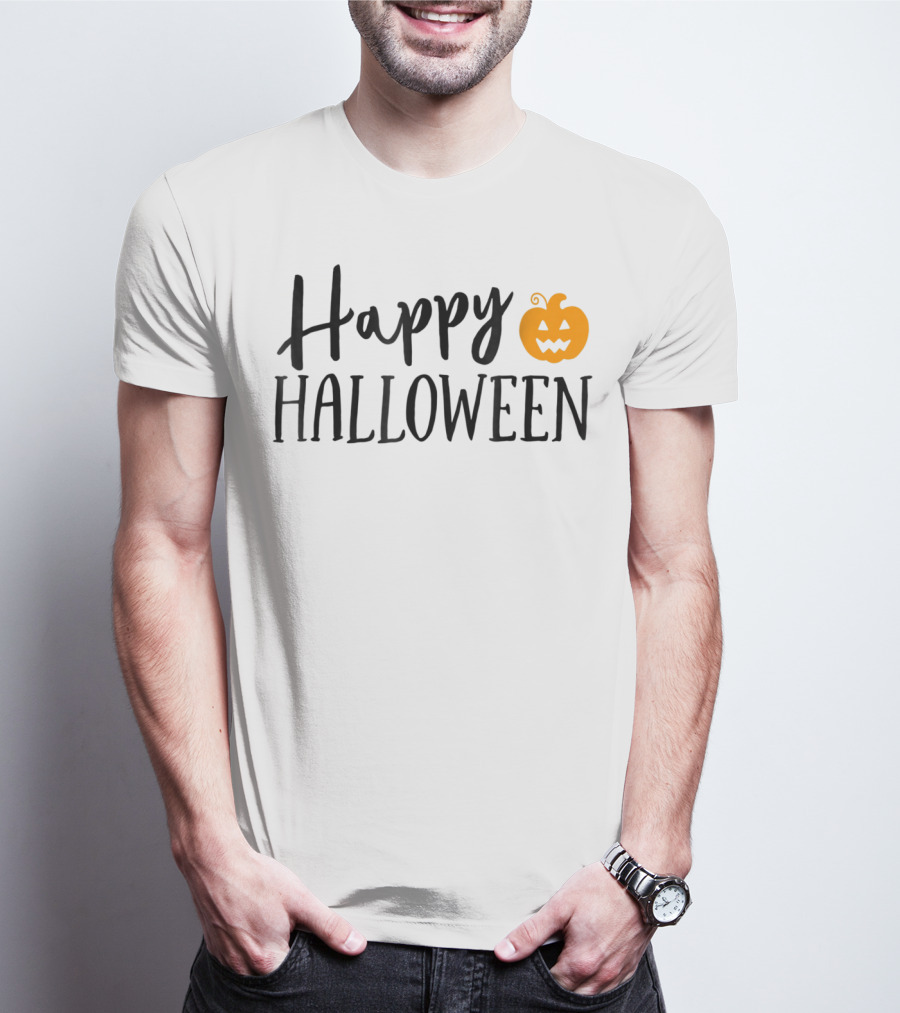 Happy Halloween Pumpkin Kids Teacher Mom Wife Dad T-Shirt