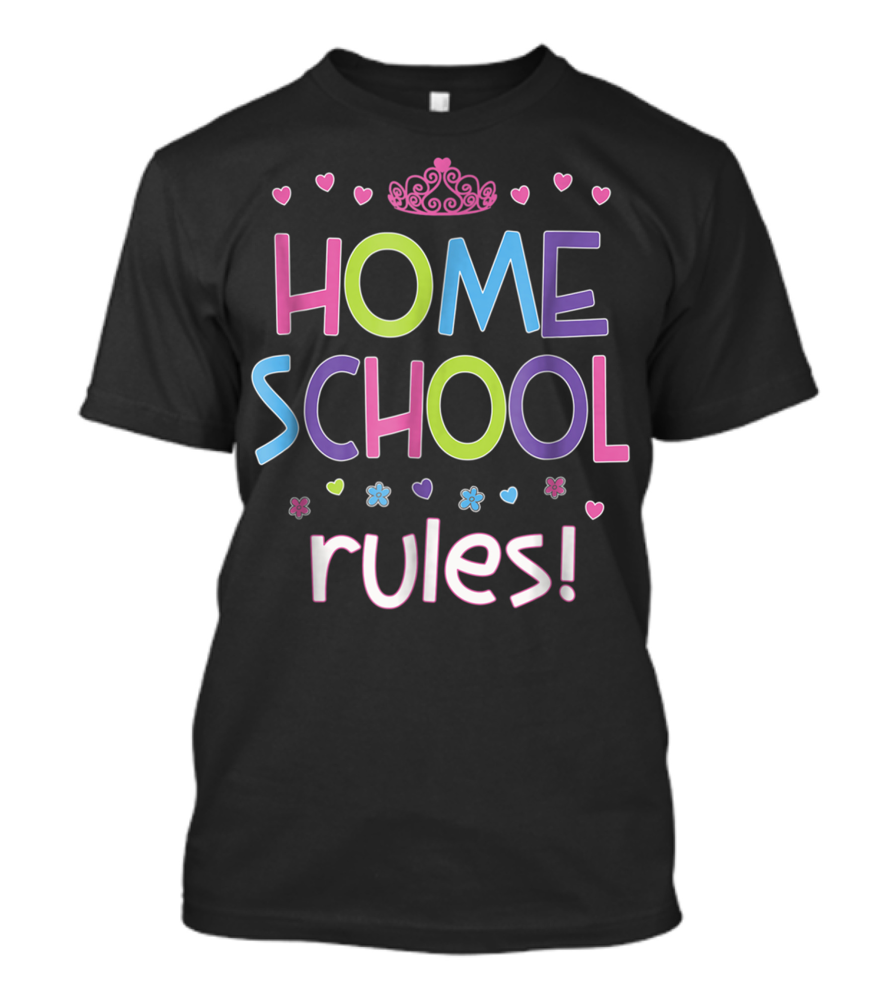 Home School Rules Cute Girl Mom Homeschool Kids T-Shirt