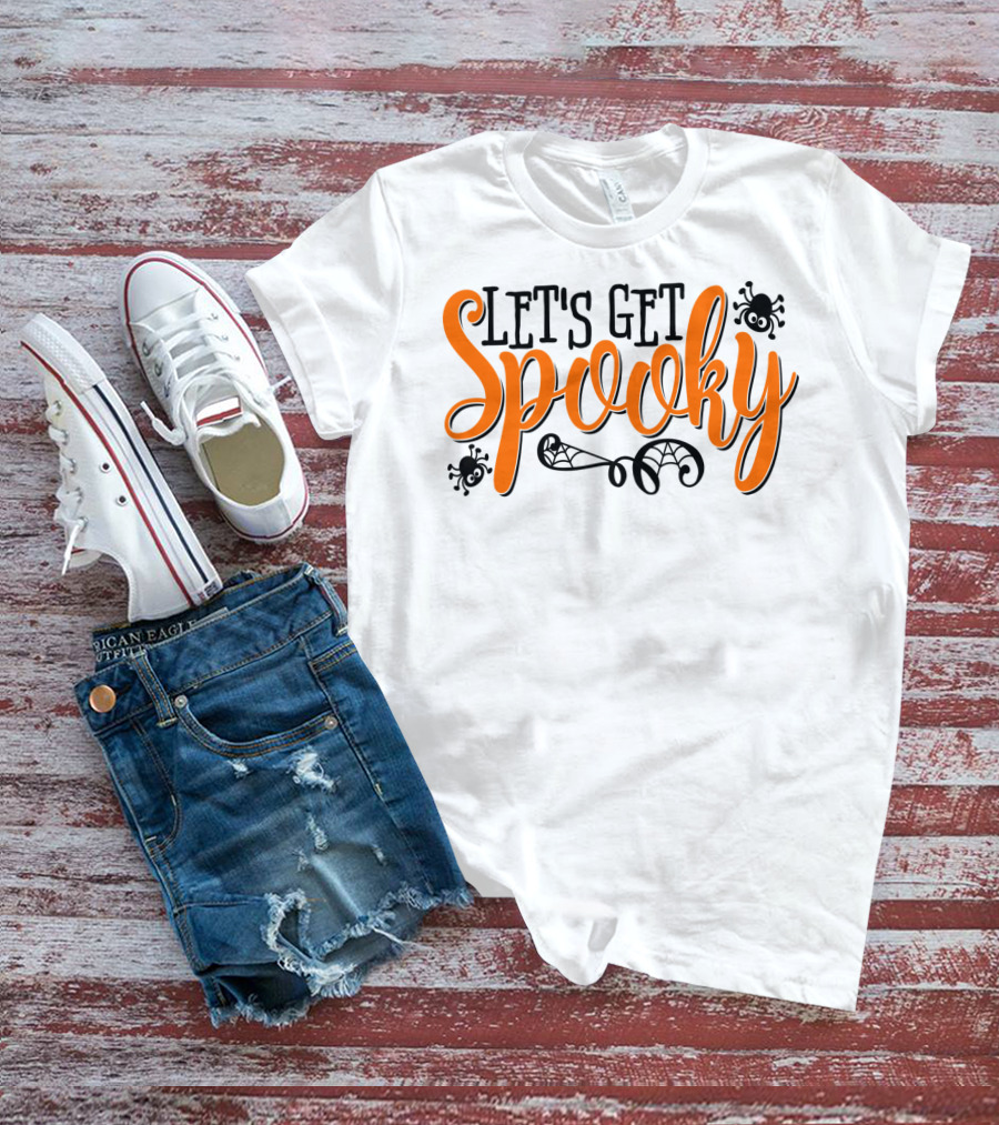 Let's Get Spooky Halloween Teacher Mom 7 Creepy Spiders T-Shirt