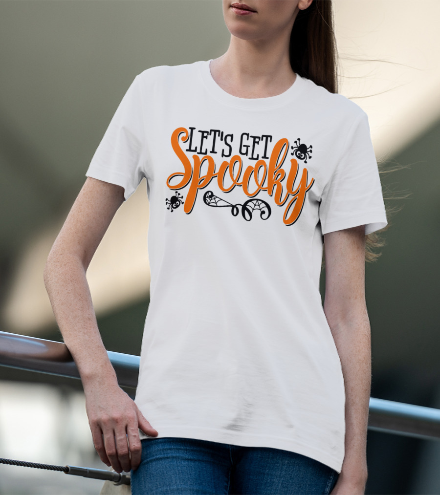 Let's Get Spooky Halloween Teacher Mom 7 Creepy Spiders T-Shirt