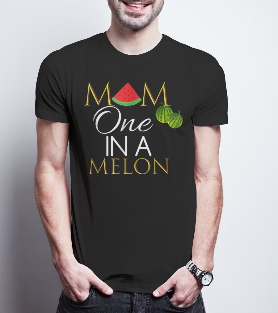 Mom One In A Melon Cute Watermelon Birthday T-Shirt