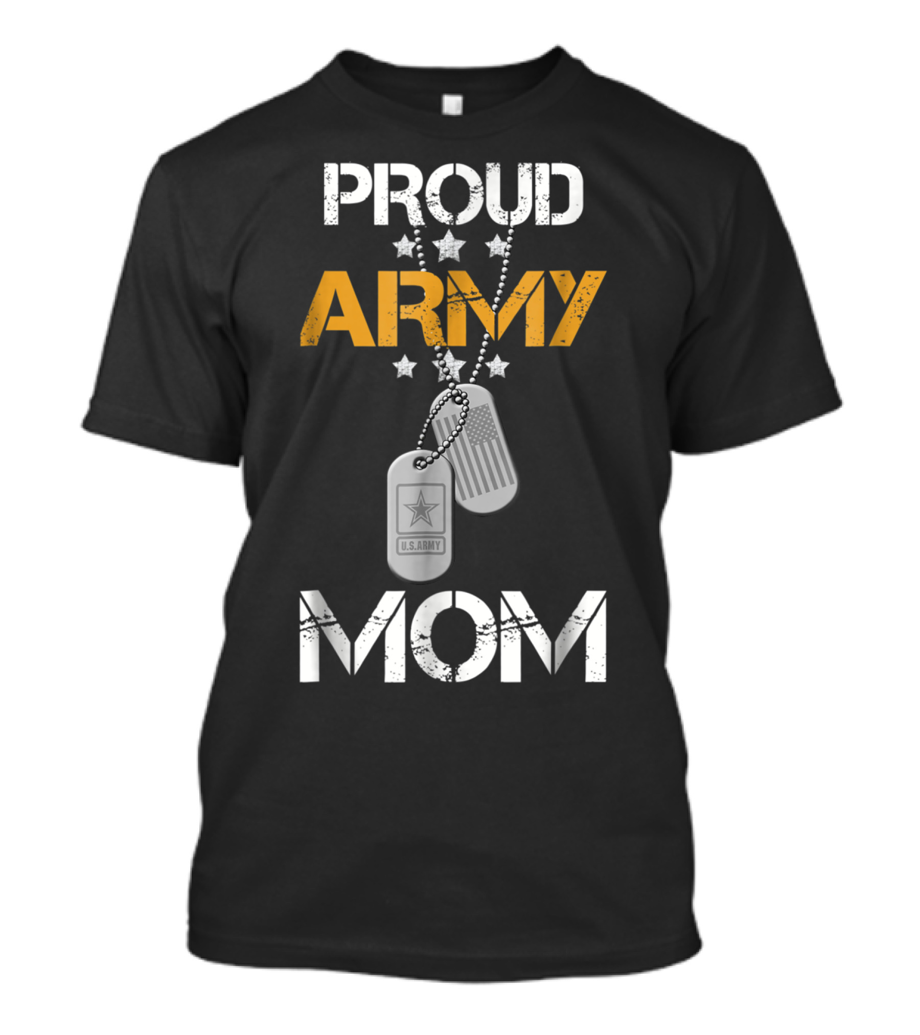 Proud Army Mom U.S. Army Stars Dog Tags T-Shirt