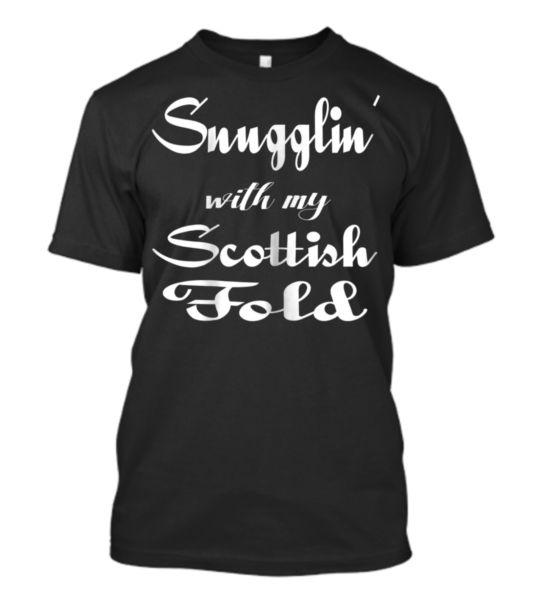 Snugglin' With My Scottish Fold Cat Mom Cat Lover Mama T-Shirt
