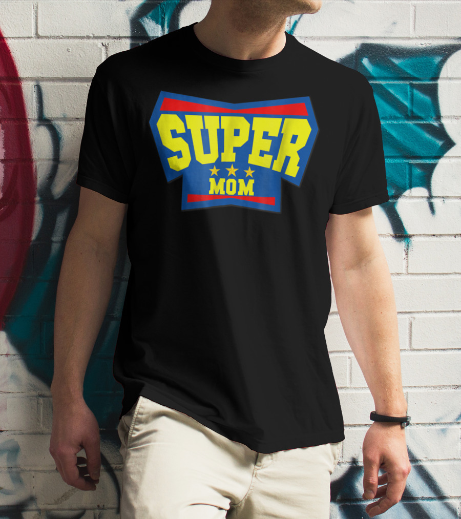 Super Mom Superhero Mother Star T-Shirt
