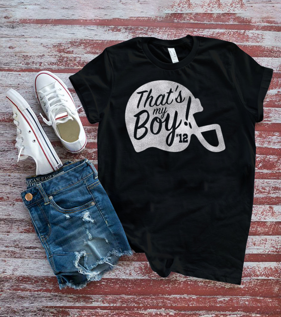 That's My Boy 12 Football Helmet T-Shirt
