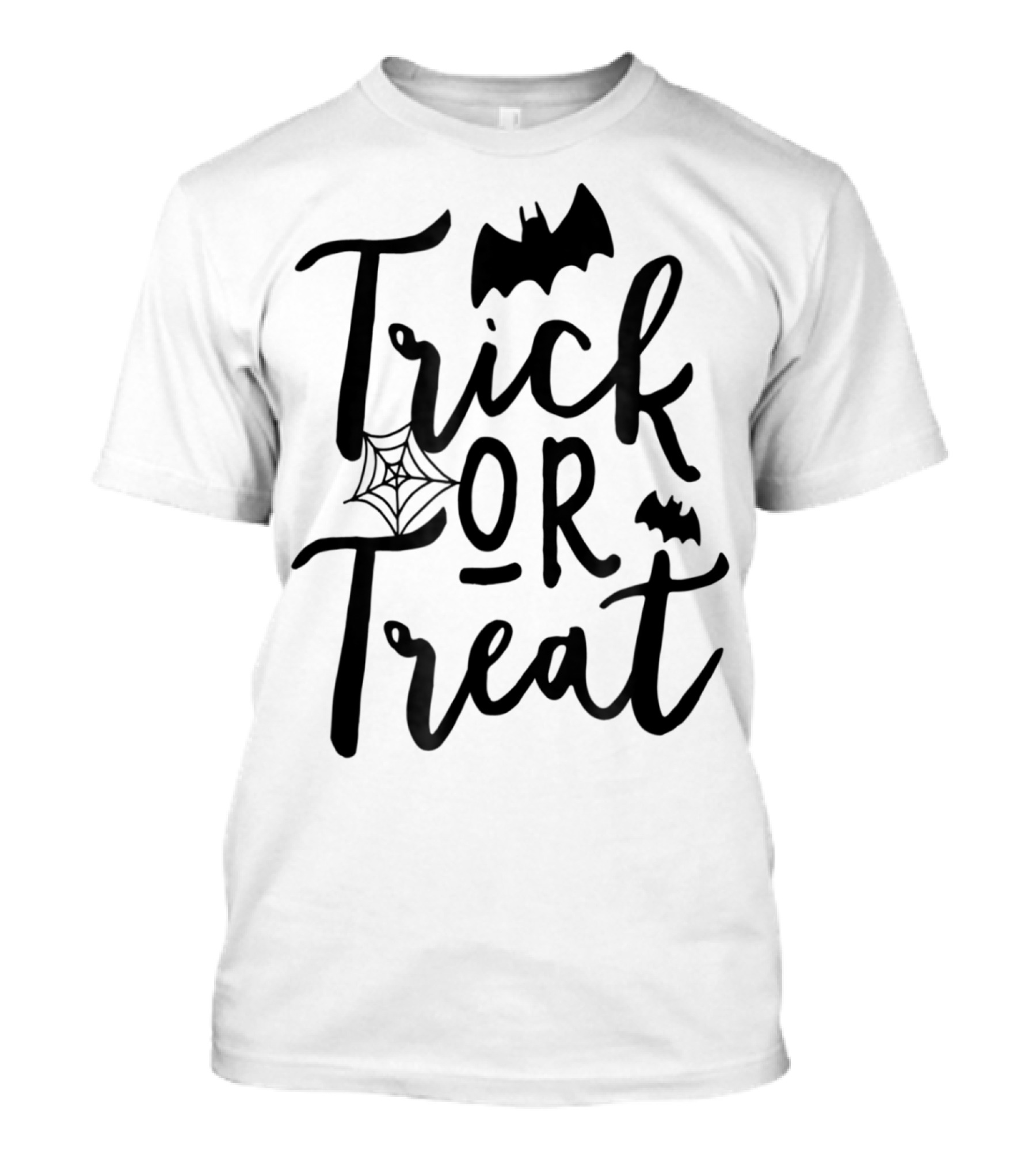 Trick Or Treat Halloween Kids Dad Teacher Mom Wife4 Spooky Bat And Cobweb T-Shirt